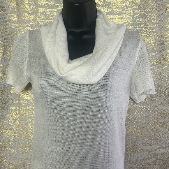 Tommy Hilfiger White Short Sleeve Cowlneck Sweater Top Size S - Picture 4 of 14